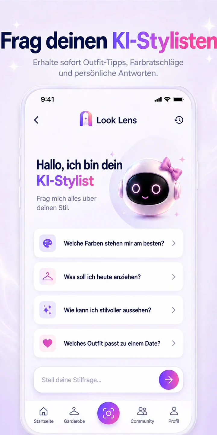 Look Lens KI Stylist beantwortet persönliche Outfit-Fragen